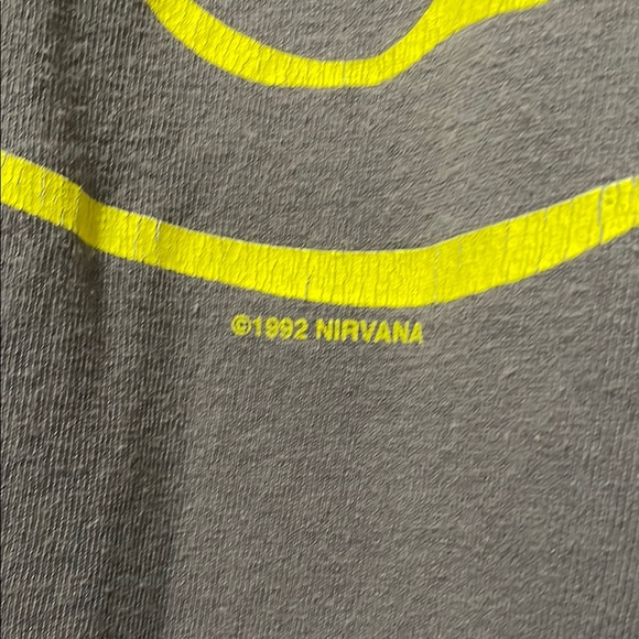 1992 Vintage Nirvana Brown T-Shirt - Picture 2 of 5